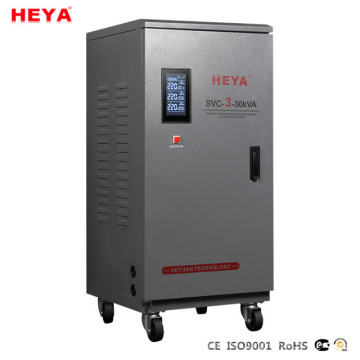 Three phase servo motor type industrial stabilizer 380v ac 30kva automatic voltage regulator avr